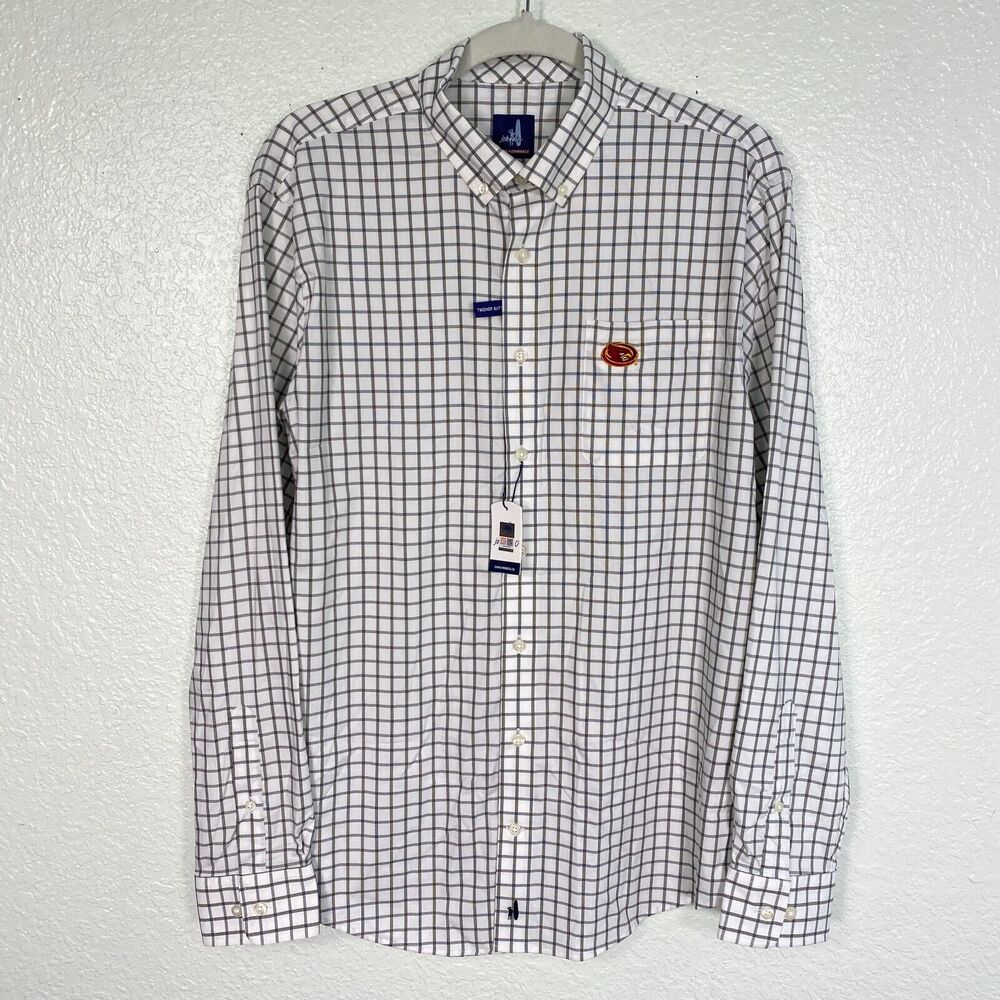 Johnnie O Shirt Mens Medium Louisville Cardinals Button Up Signor Plaid NEW - Picture 2 of 12